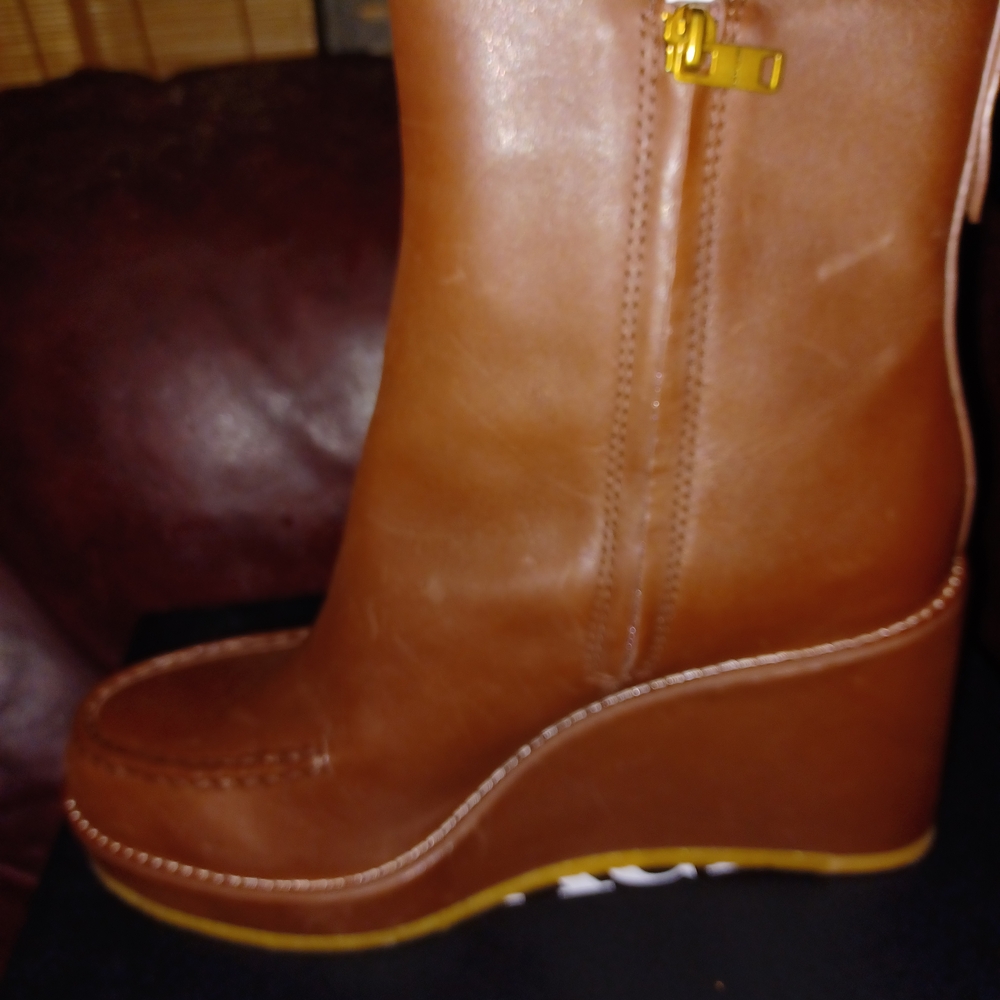 Coach Brown Ankle Booties with Sleek Leather Design - Picture 5 of 11